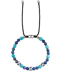 Bulova Men's Blue Lapis & Stainless Steel Bolo Adjustable Bracelet