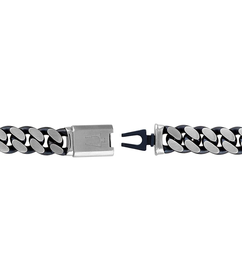 Bulova Men's Blue Tone Stainless Steel Chain Bracelet