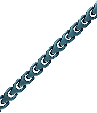 Bulova Men's Blue Tone Stainless Steel Chain Bracelet