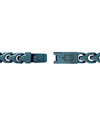 Bulova Men's Blue Tone Stainless Steel Chain Bracelet