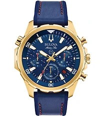 Bulova Men's Chronograph Blue Dial Marine Star Collection Watch