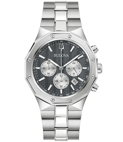 Bulova Men's Classic Dodecagon Chronograph Stainless Steel Bracelet Watch