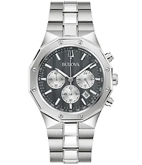 Bulova Men's Classic Dodecagon Chronograph Stainless Steel Bracelet Watch