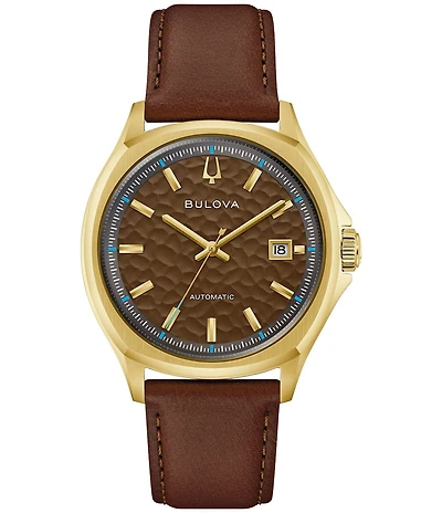 Bulova Men's Classic Automatic Brown Leather Strap Watch