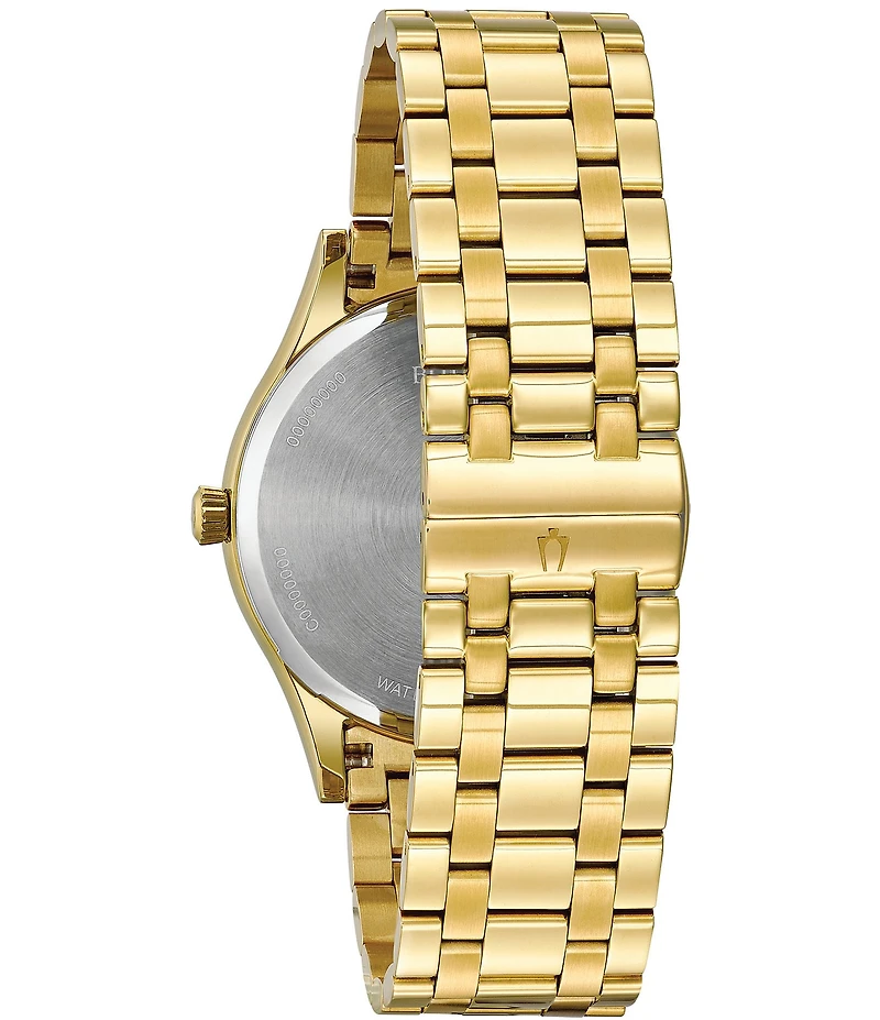 Bulova Men's Classic Diamond Quartz Gold Stainless Steel Bracelet Watch