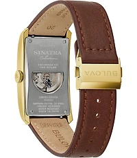 Bulova Men's Classic Three Hand Automatic Brown Leather Strap Watch