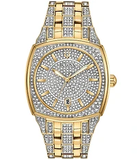 Bulova Men's Crystal Pave Two Tone Bracelet Watch