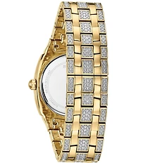 Bulova Men's Crystal Pave Two Tone Bracelet Watch