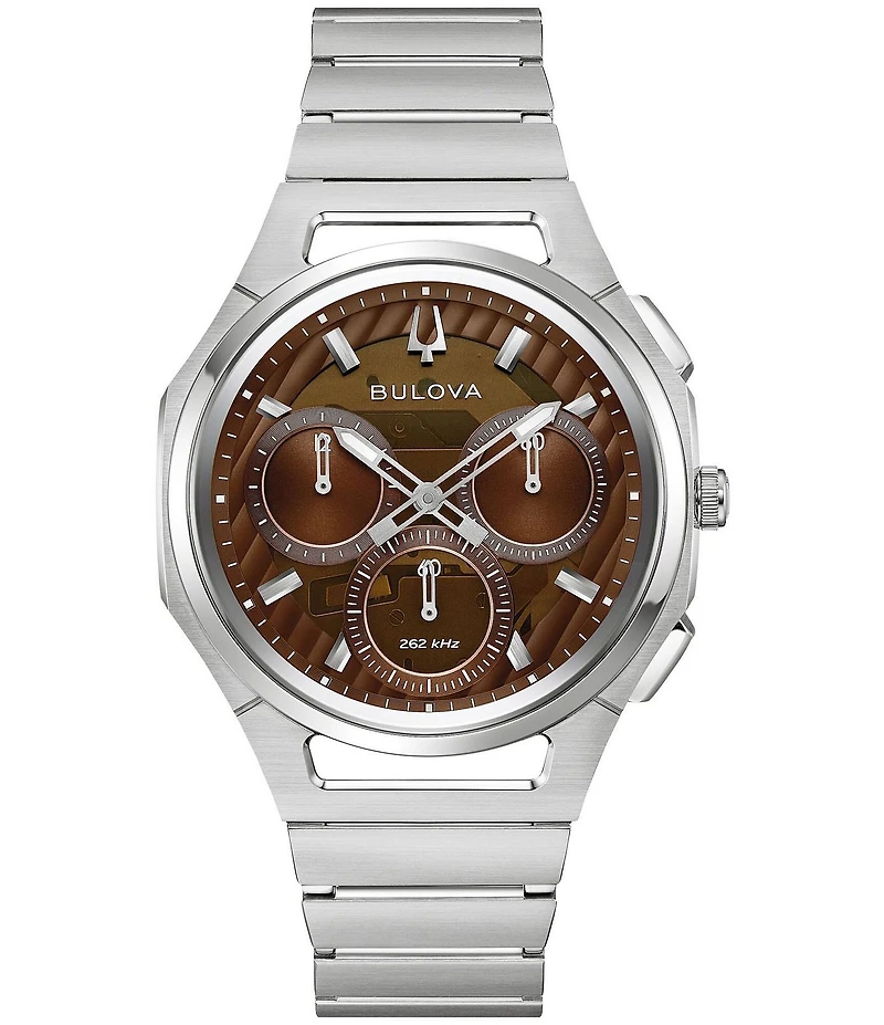 Bulova Men's Curv Chronograph Stainless Steel Bracelet Watch