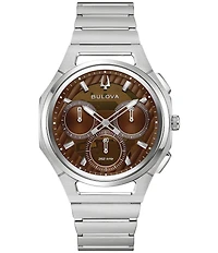Bulova Men's Curv Chronograph Stainless Steel Bracelet Watch