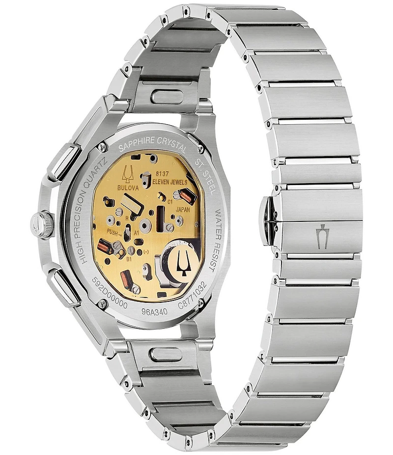 Bulova Men's Curv Chronograph Stainless Steel Bracelet Watch
