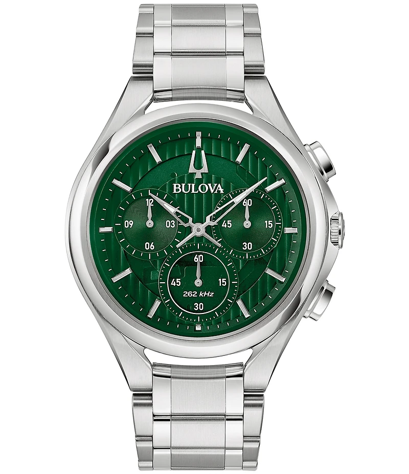 Bulova Men's Curv Dress Chronograph Stainless Steel Bracelet Watch