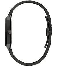 Bulova Men's Diamond Accent Black Stainless Steel Bracelet Watch