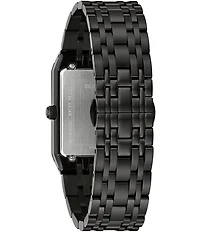 Bulova Men's Diamond Accent Black Stainless Steel Bracelet Watch