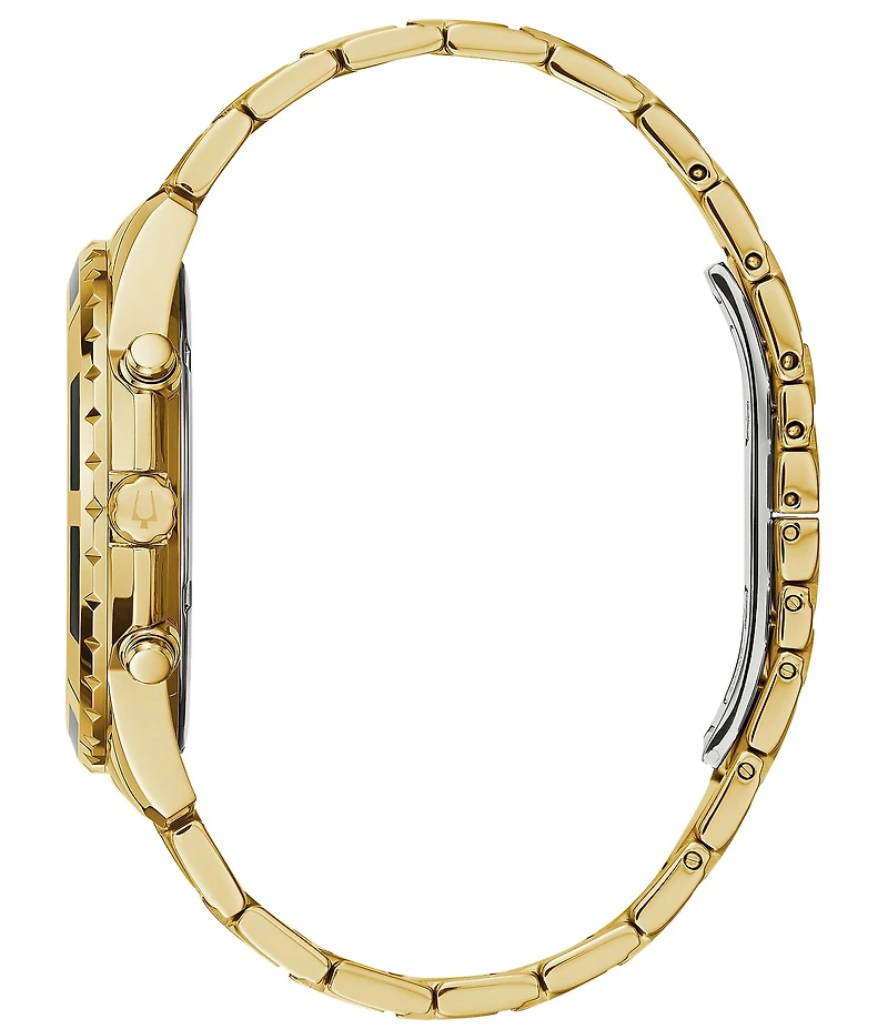 Bulova Men's Diamond Chronograph Gold Tone Stainless Steel Bracelet Watch