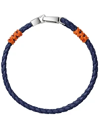 Bulova Men's Double Braided Leather Line Bracelet