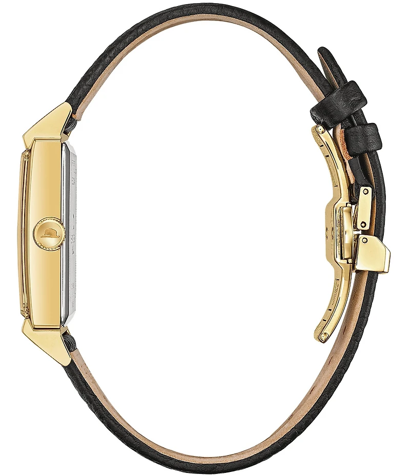 Bulova Men's Frank Sinatra My Way Analog Black Leather Strap Watch