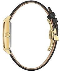 Bulova Men's Frank Sinatra My Way Analog Black Leather Strap Watch