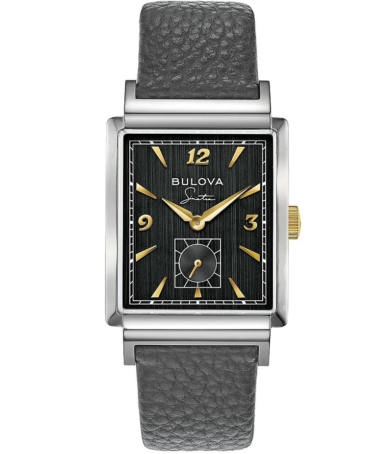 Bulova Men's Frank Sinatra 'My Way' Quartz Gray Leather Strap Watch