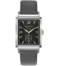 Bulova Men's Frank Sinatra 'My Way' Quartz Gray Leather Strap Watch