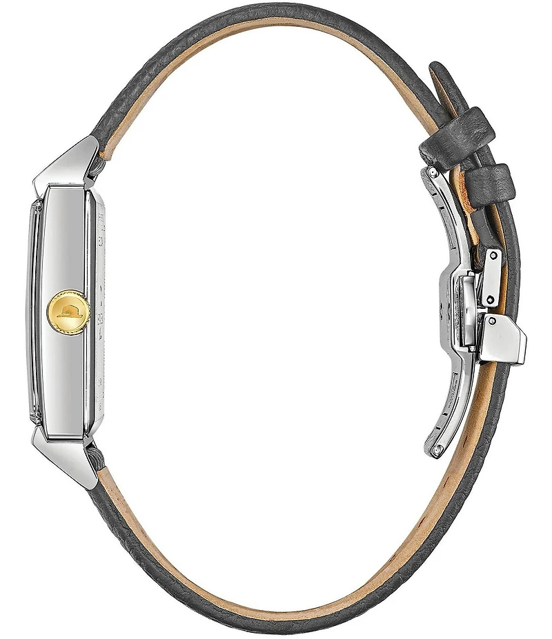 Bulova Men's Frank Sinatra 'My Way' Quartz Gray Leather Strap Watch