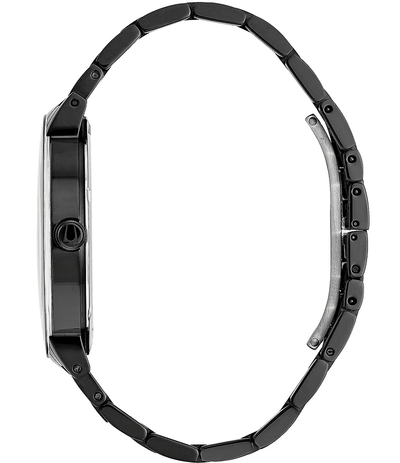 Bulova Men's Futuro Mechanical Automatic Modern Black Stainless Steel Bracelet Watch