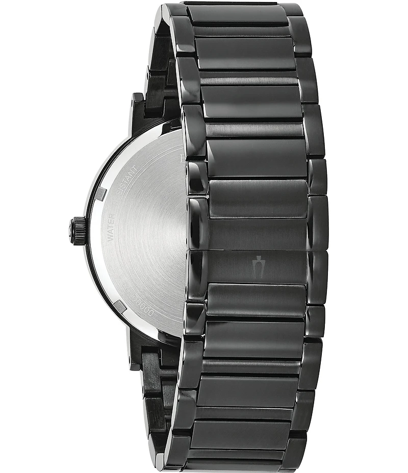 Bulova Men's Futuro Mechanical Automatic Modern Black Stainless Steel Bracelet Watch