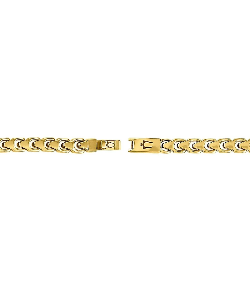 Bulova Men's Gold Tone Stainless Steel Chain Line Bracelet