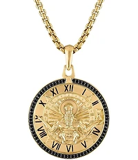 Bulova Men's Gold Tone Sterling Silver Long Double Sided Pendant Necklace