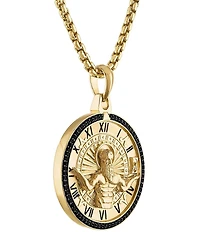 Bulova Men's Gold Tone Sterling Silver Long Double Sided Pendant Necklace