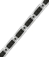 Bulova Men's IP Stainless Steel & Carbon Fiber Chain Bracelet