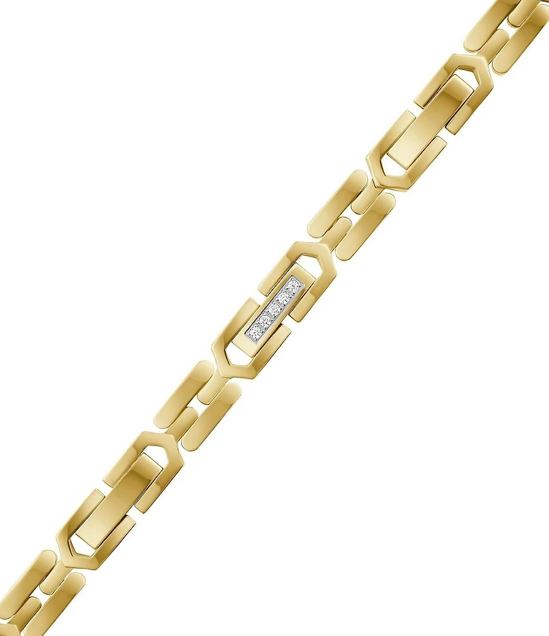 Bulova Men's IP Yellow Stainless Steel Link Chain Bracelet