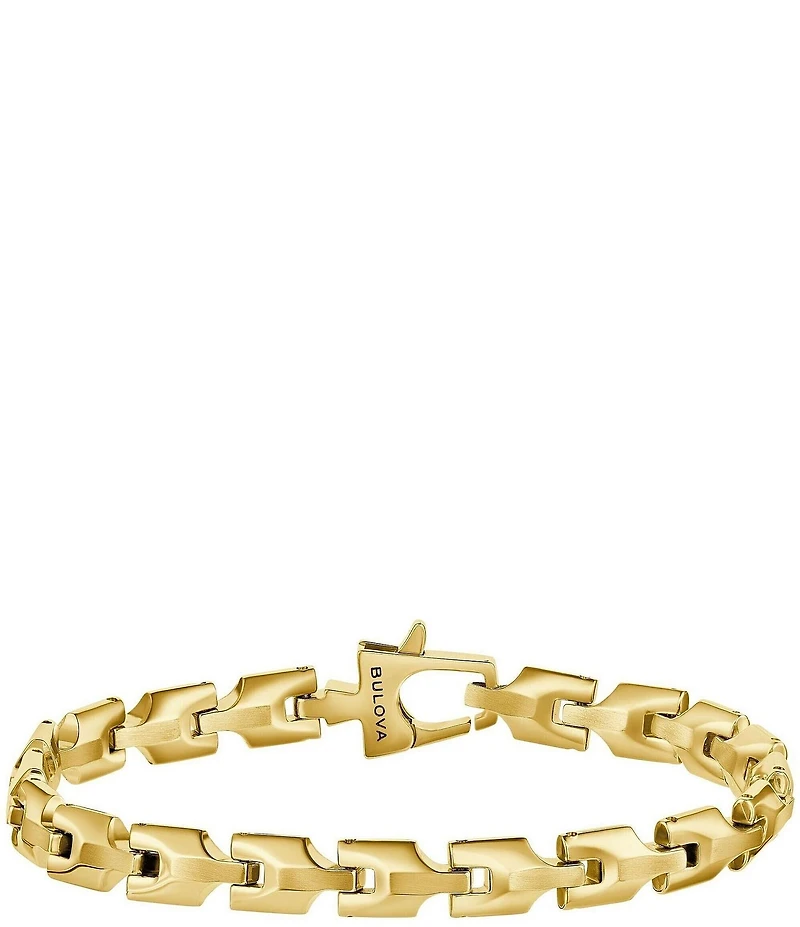 Bulova Men's IP Yellow Stainless Steel Link Chain Bracelet
