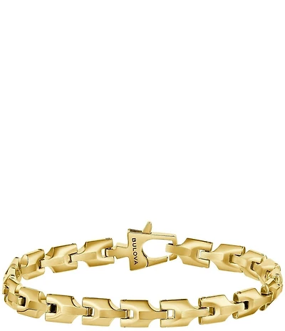 Bulova Men's IP Yellow Stainless Steel Link Chain Bracelet