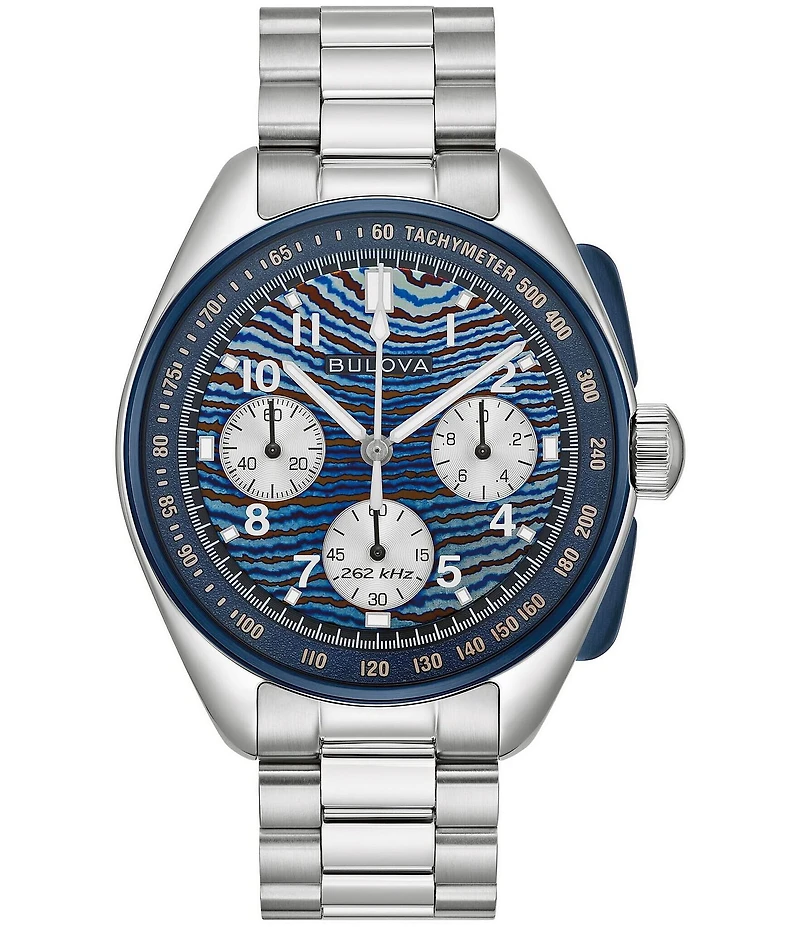 Bulova Men's Lunar Pilot Timascus Chronograph Stainless Steel Bracelet Watch
