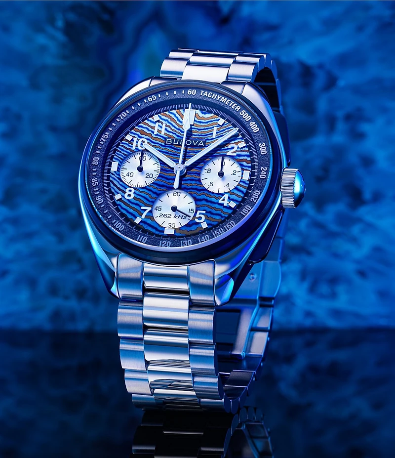 Bulova Men's Lunar Pilot Timascus Chronograph Stainless Steel Bracelet Watch