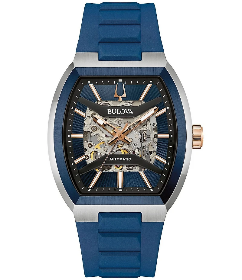 Bulova Men's Maquina Automatic Blue Strap Watch