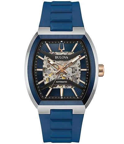 Bulova Men's Maquina Automatic Blue Strap Watch