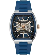 Bulova Men's Maquina Automatic Blue Strap Watch