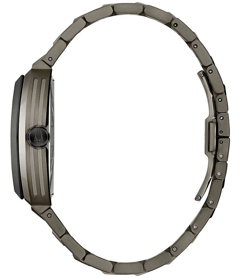 Bulova Men's Maquina Automatic Grey Tone Stainless Steel Bracelet Watch