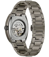 Bulova Men's Maquina Automatic Grey Tone Stainless Steel Bracelet Watch