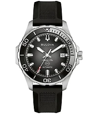 Bulova Men's Marine Automatic Black Strap Watch