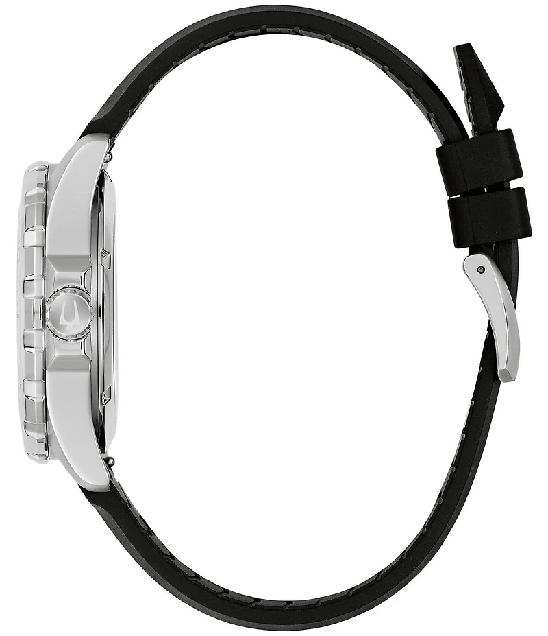 Bulova Men's Marine Automatic Black Strap Watch