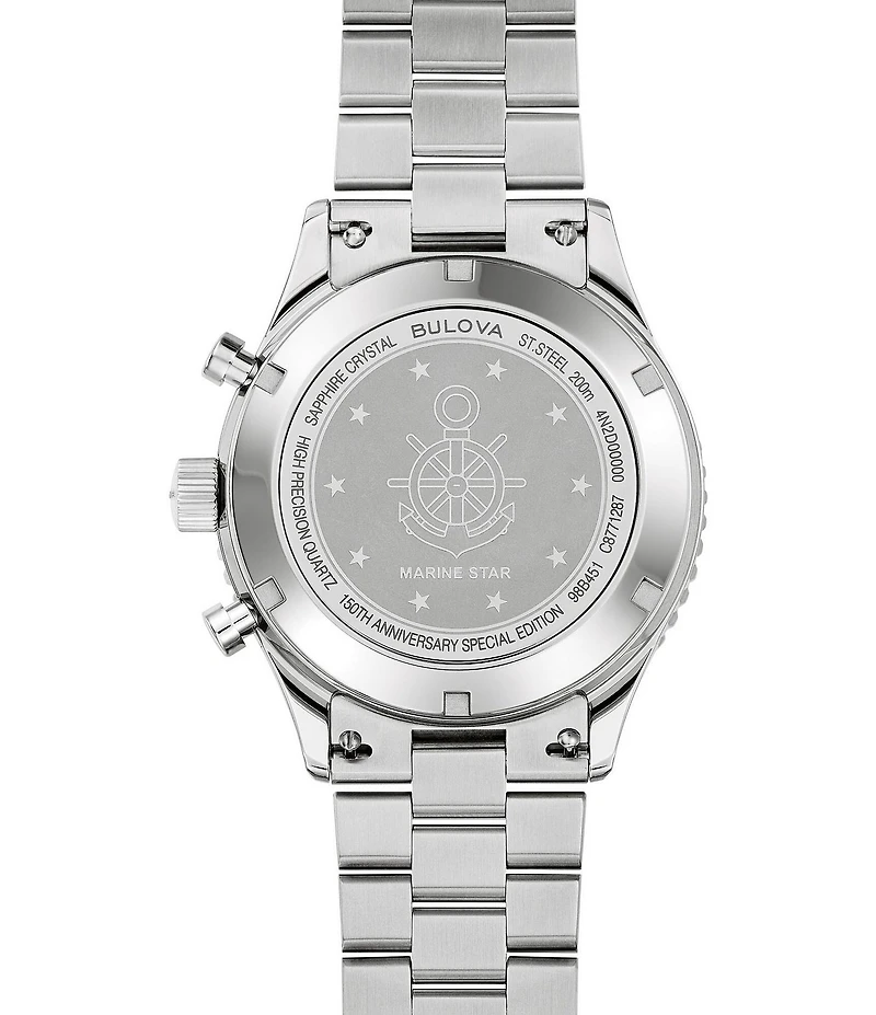 Bulova Men's Marine Quartz Chronograph Stainless Steel Bracelet Watch