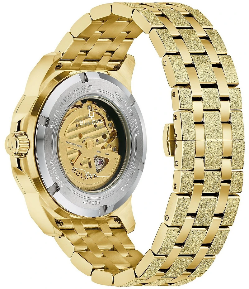 Bulova Men's Marine Star Automatic Gold Tone Stainless Steel Bracelet Watch