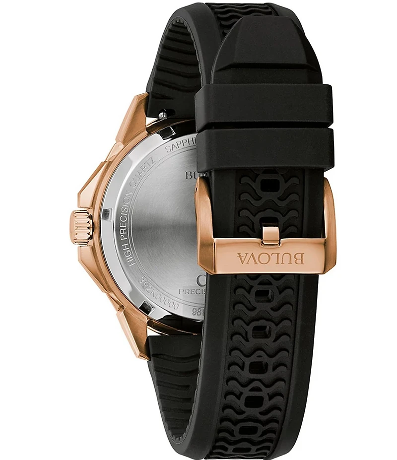 Bulova Men's Marine Star Precisionist Mechanical Automatic Black Silicone Strap Watch