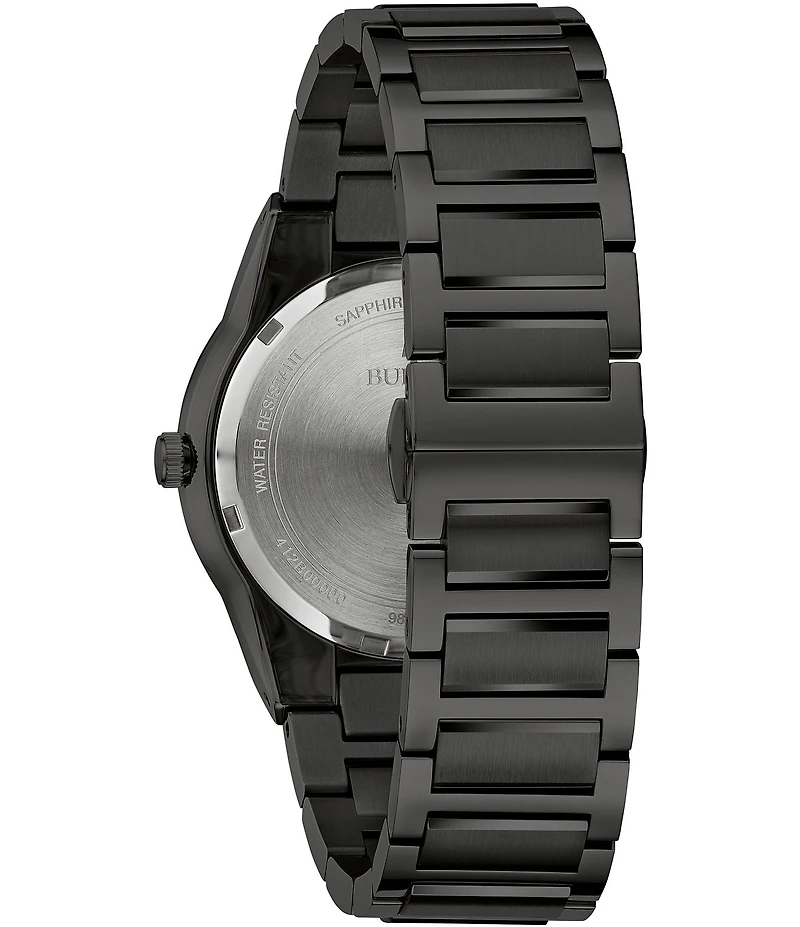 Bulova Men's Millennia Quartz Analog Black Tone Stainless Steel Bracelet Watch