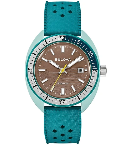 Bulova Men's Oceanographer Three Hand Green Strap Watch