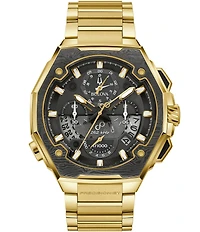 Bulova Men's Precisionist Chronograph Gold Tone Stainless Steel Bracelet Watch