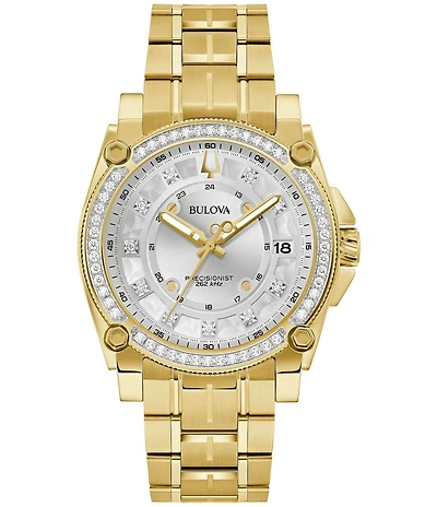Bulova Men's Precisionist Icon Three Hand Gold Tone Stainless Steel Bracelet Watch
